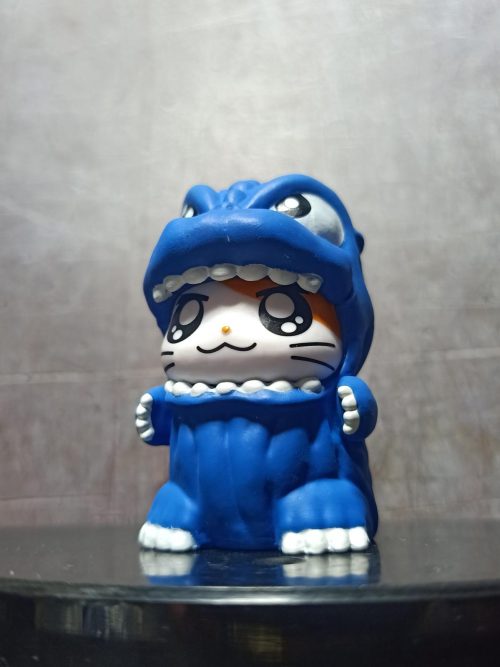 Cute Hamtaro Cosplaying Godzilla Blue Chibi