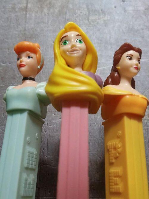Pez Figure Bust Disney Princess Cinderella Rapunzel Belle Set
