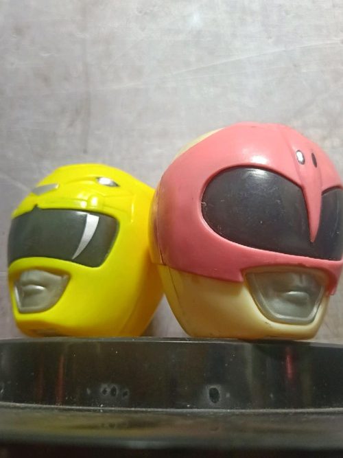 Bust Head Mighty Morphin Power Rangers Pink and Yellow Set