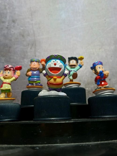 Cartoon Doraemon Character Bottle Cap Set